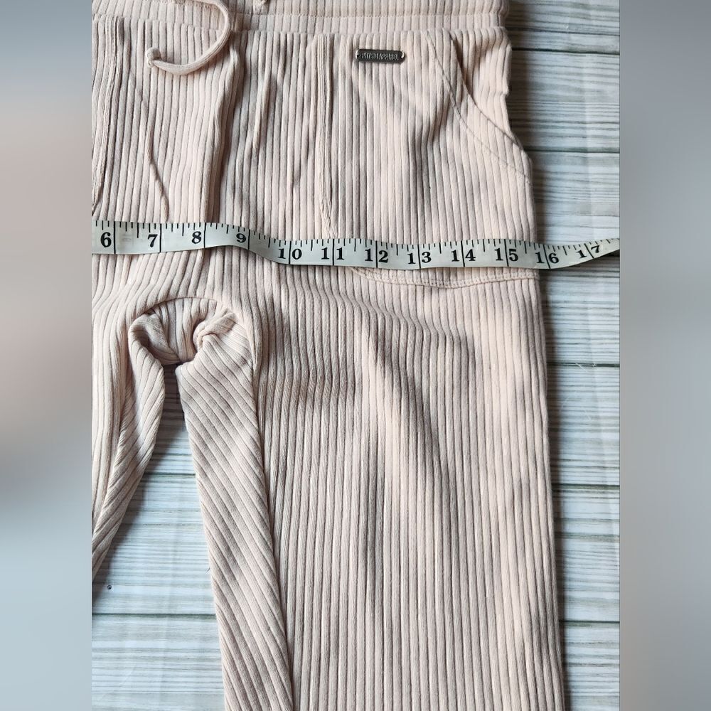Physiq Apparel Ribbed Drawstring Pants in Cream Size Large - Picture 7 of 10